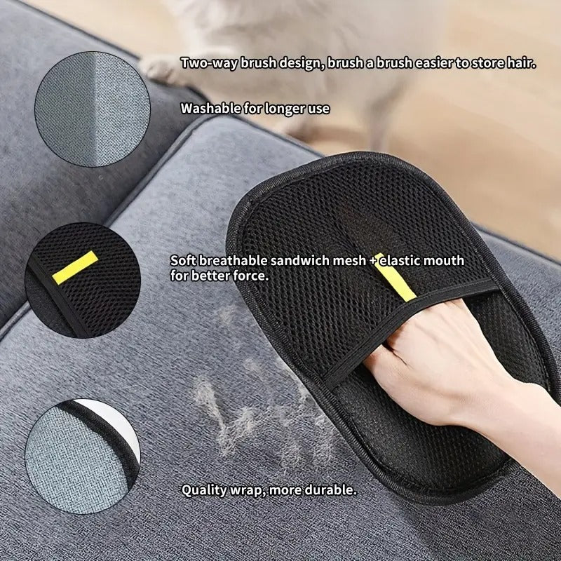 2-in-1 Pet Grooming & Cleaning Gloves