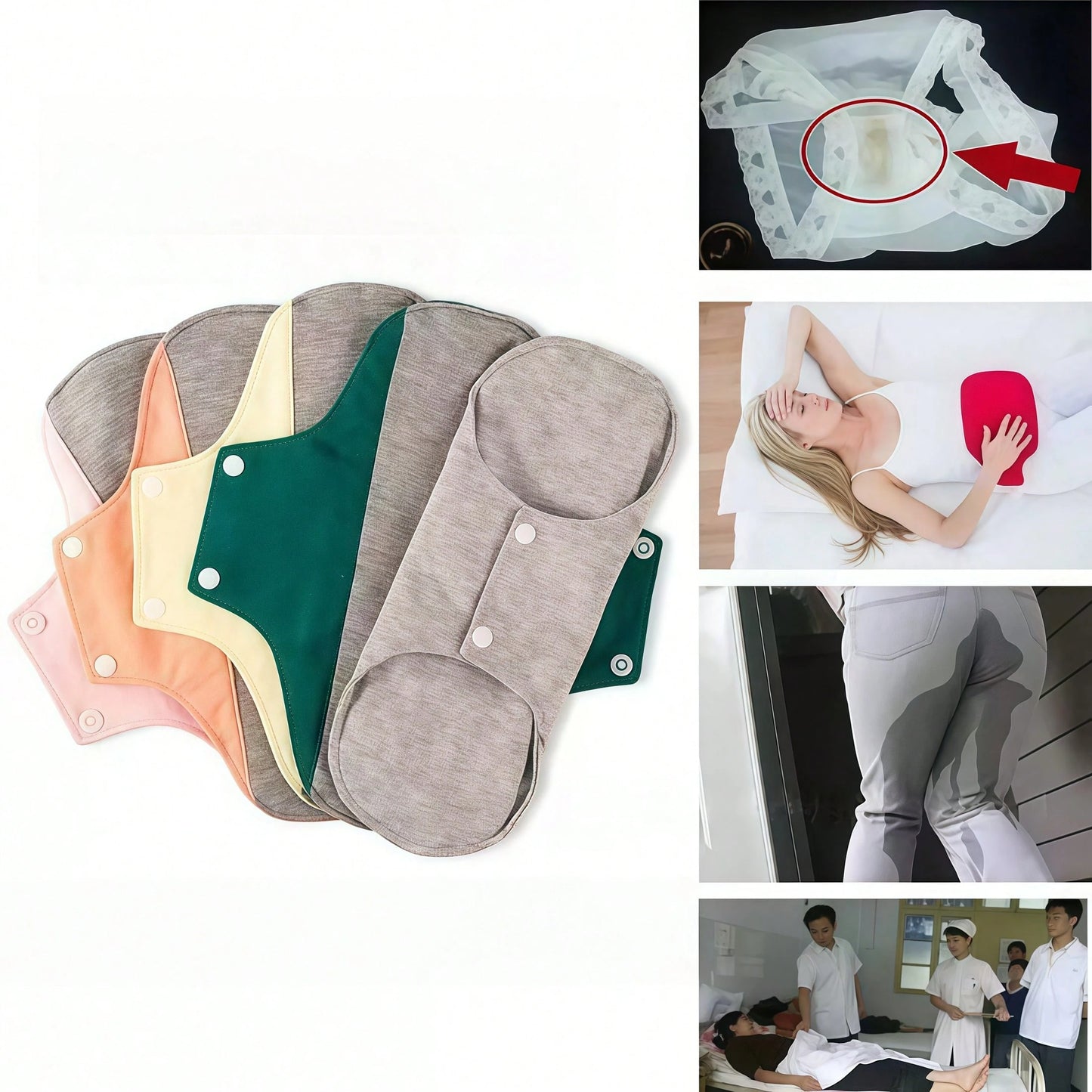 Reusable Rash Free Cotton Menstrual Pads (L)