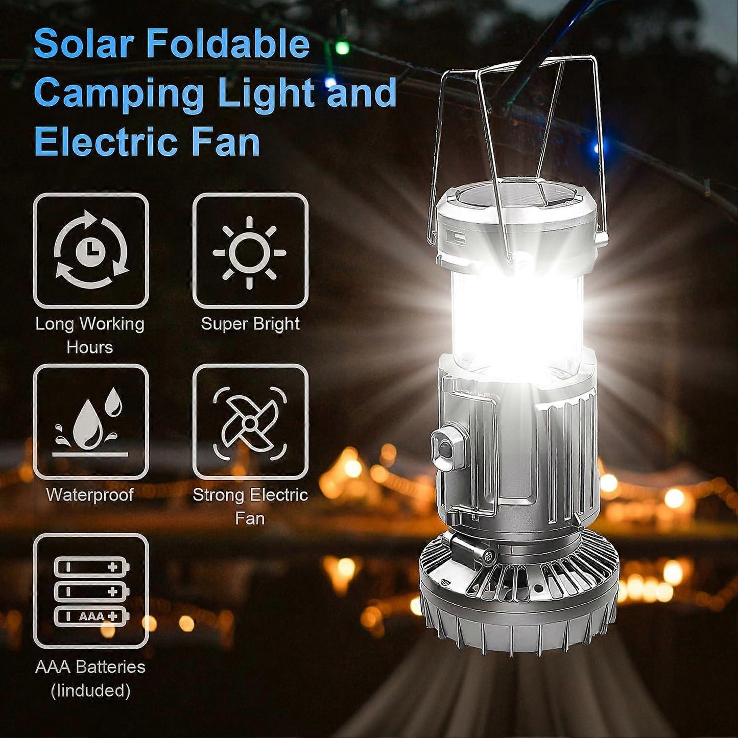 Solar Lamp With Fan And Powerbank