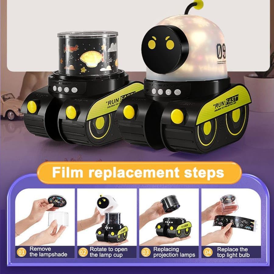 Robot Tank Projection Lamp with Music Player