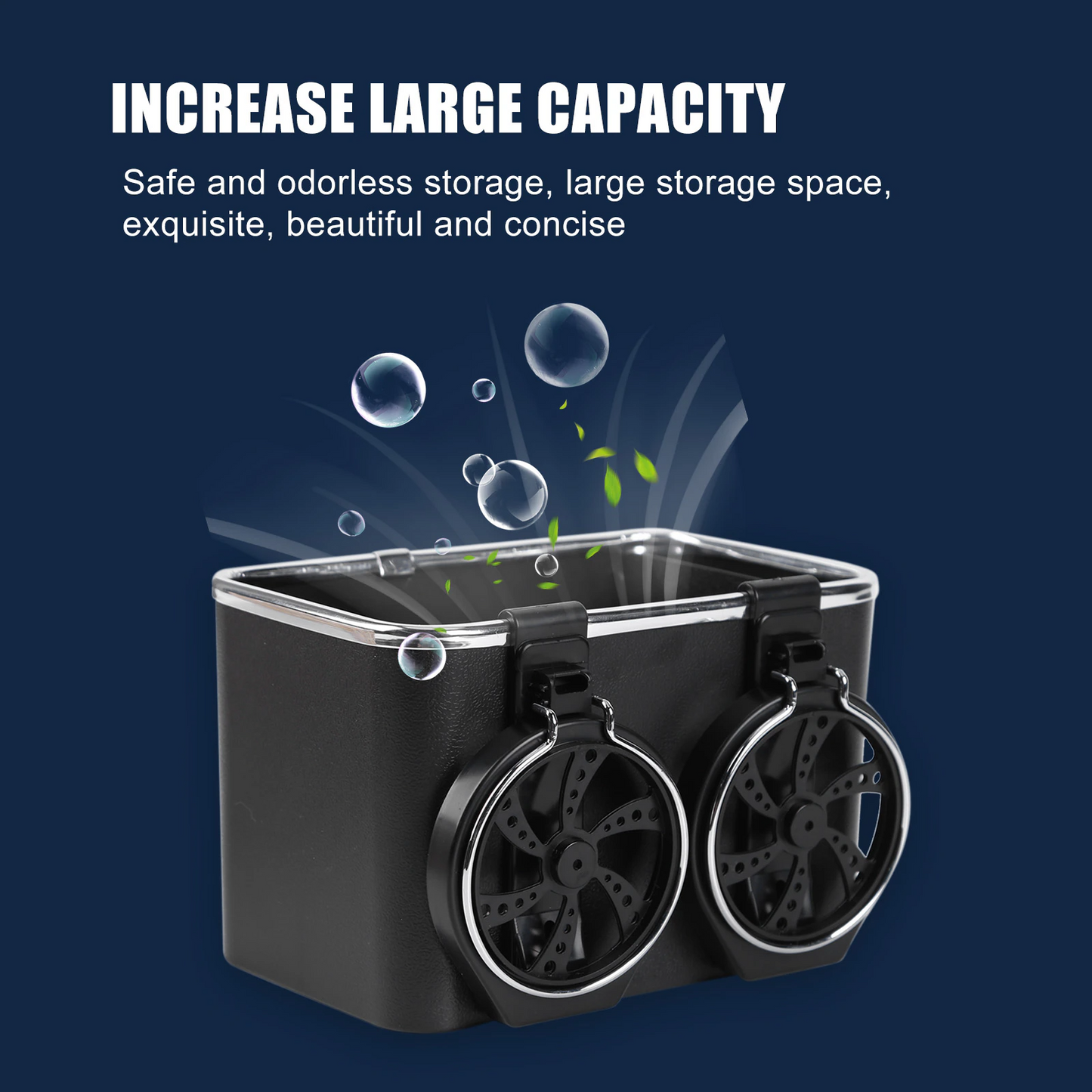 Car Storage Box with 2 Foldable Cup Holders