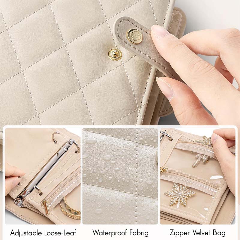 Luxury Leather Portable Jewellery Storage Book