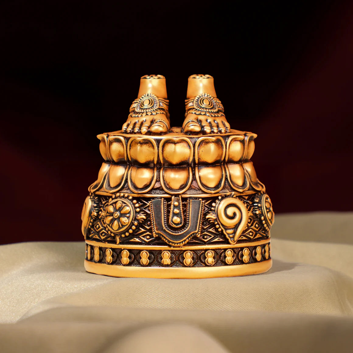 Shri Balaji Charan Paduka 24K Antique Gold Finish