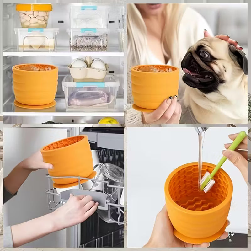 Non Slip Silicone Suction Slow Feeding Pet Bowl