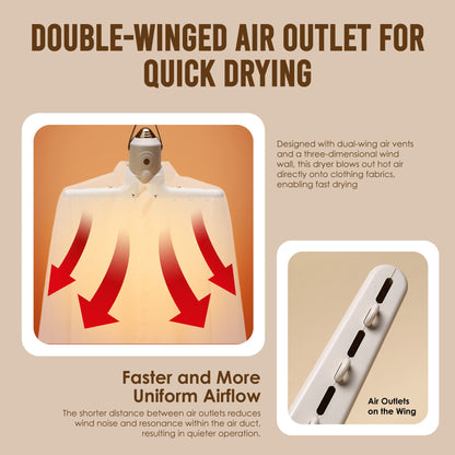 3-in-1 Multi-functional Portable Clothes & Shoe Dryer with Foot Warmer Cum Massager