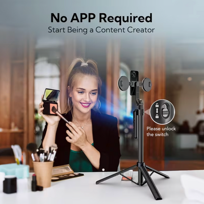 6FT 360° Creator Selfie Stick Tripod with Dual Ring Lights & Remote