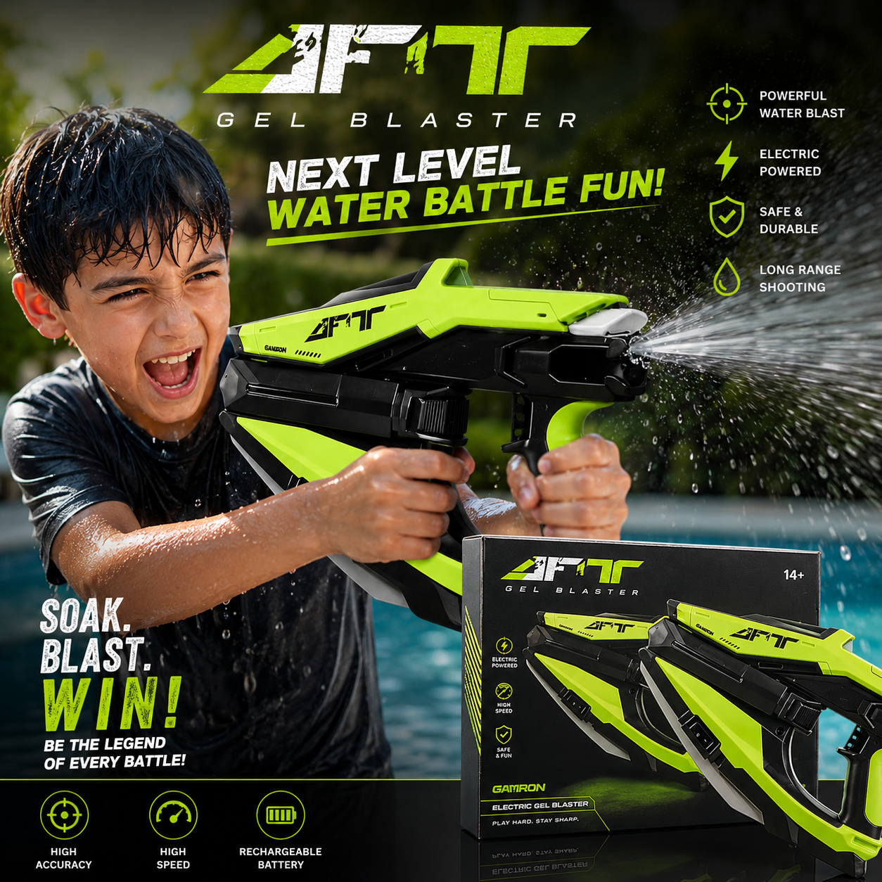 Rapid-Fire Electric Water Cannon Toy
