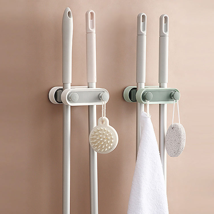 Wall Mounted Broom Holders with Hooks