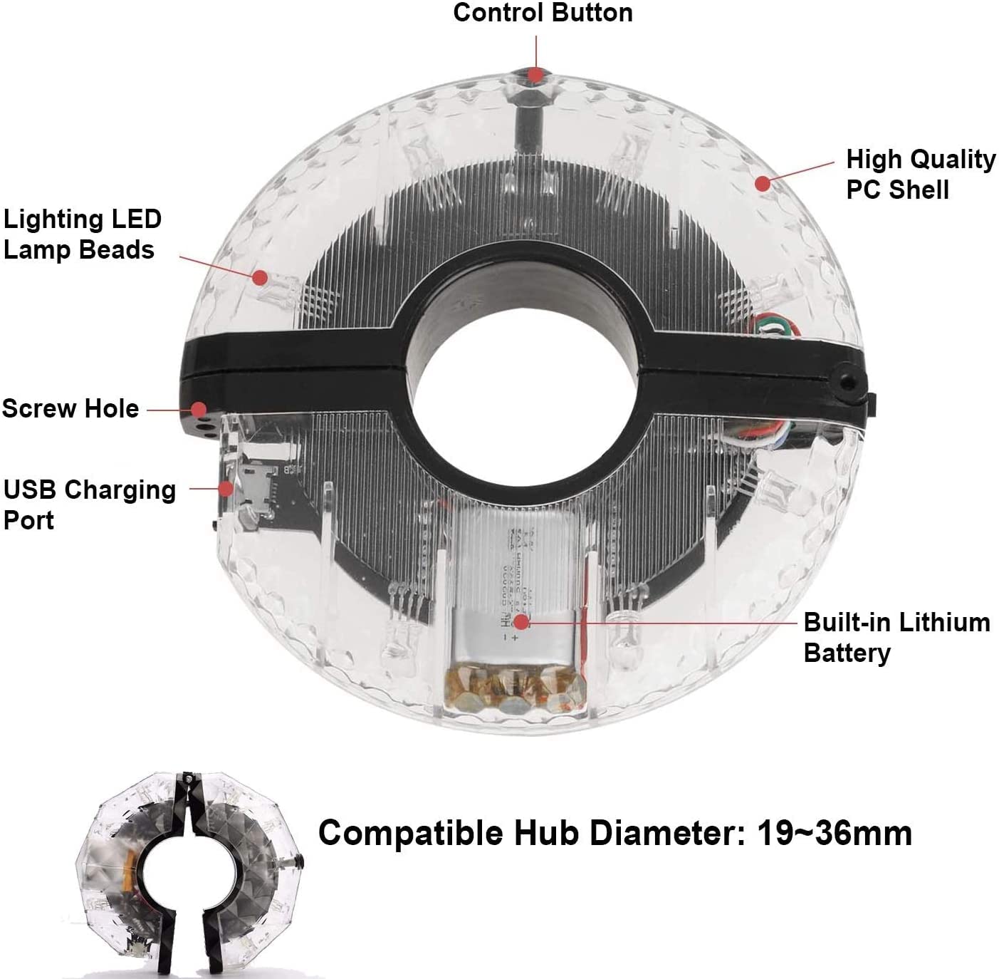 Waterproof Bicycle LED Hub Light