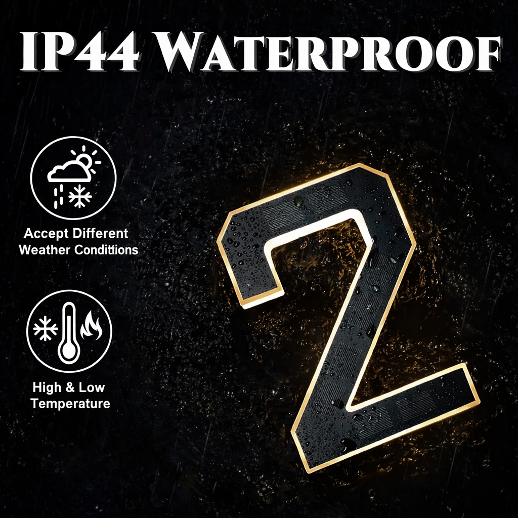 Solar Powered LED Waterproof Number Light (Pack Of 3)