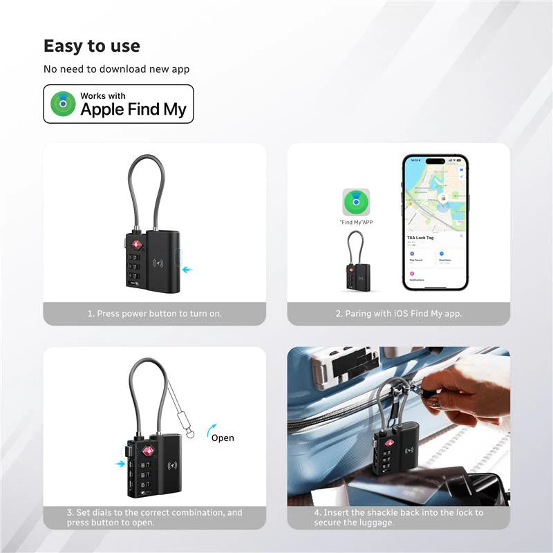 TSA Lock for Anti-lost Luggage Backpack With iOS Location Tracker