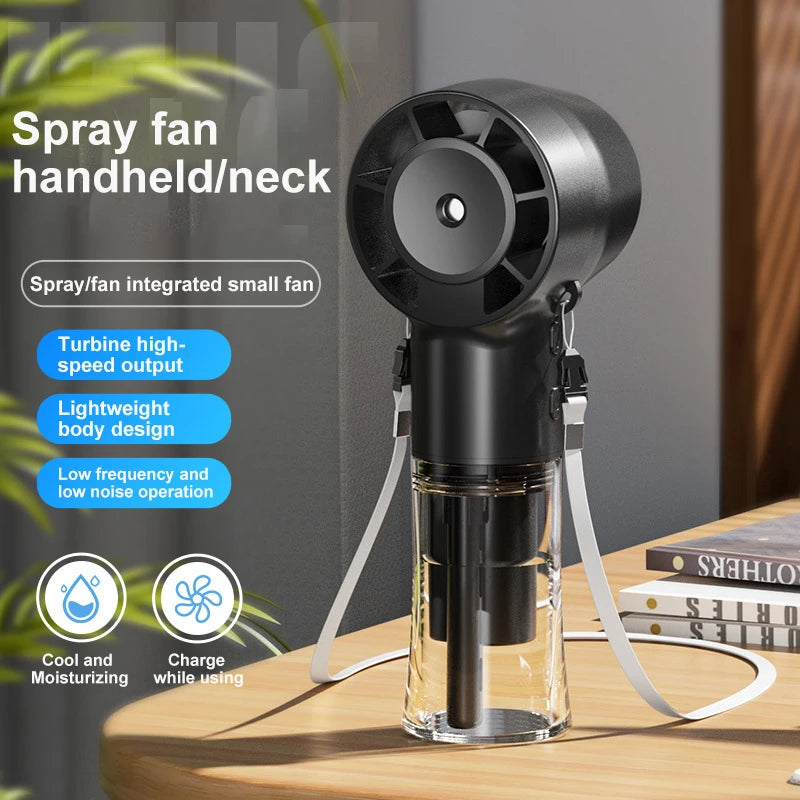 Misting Handheld Fan With Neck-String