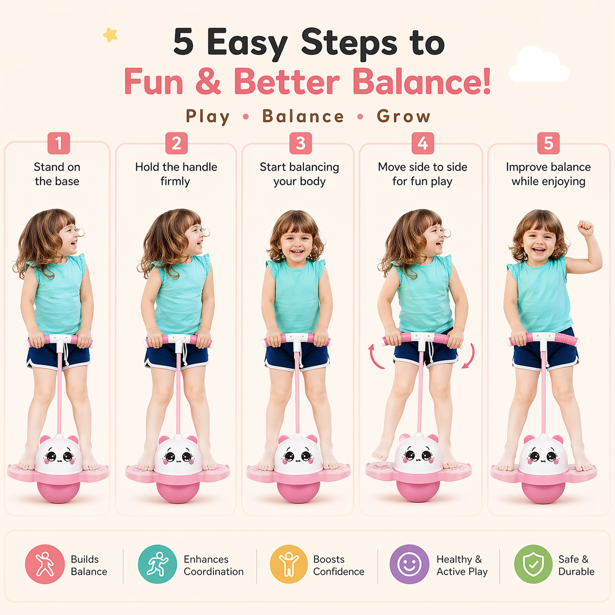 Panda Jumping Ball  — Fun Fitness Balance Play (Children & Adults)