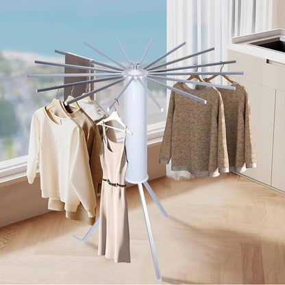 Multifunctional Foldable Rotary Clothes Drying Rack Stand