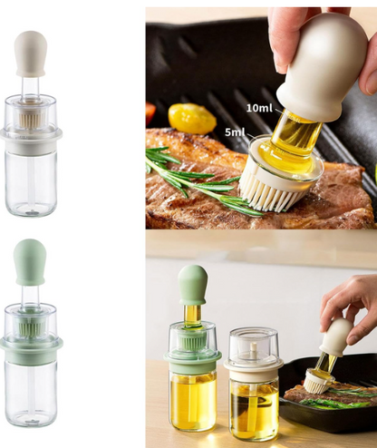 2-in-1 Glass Oil Bottle with Silicone Brush
