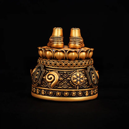 Shri Balaji Charan Paduka 24K Antique Gold Finish