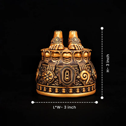 Shri Balaji Charan Paduka 24K Antique Gold Finish