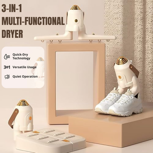 3-in-1 Multi-functional Portable Clothes & Shoe Dryer with Foot Warmer Cum Massager