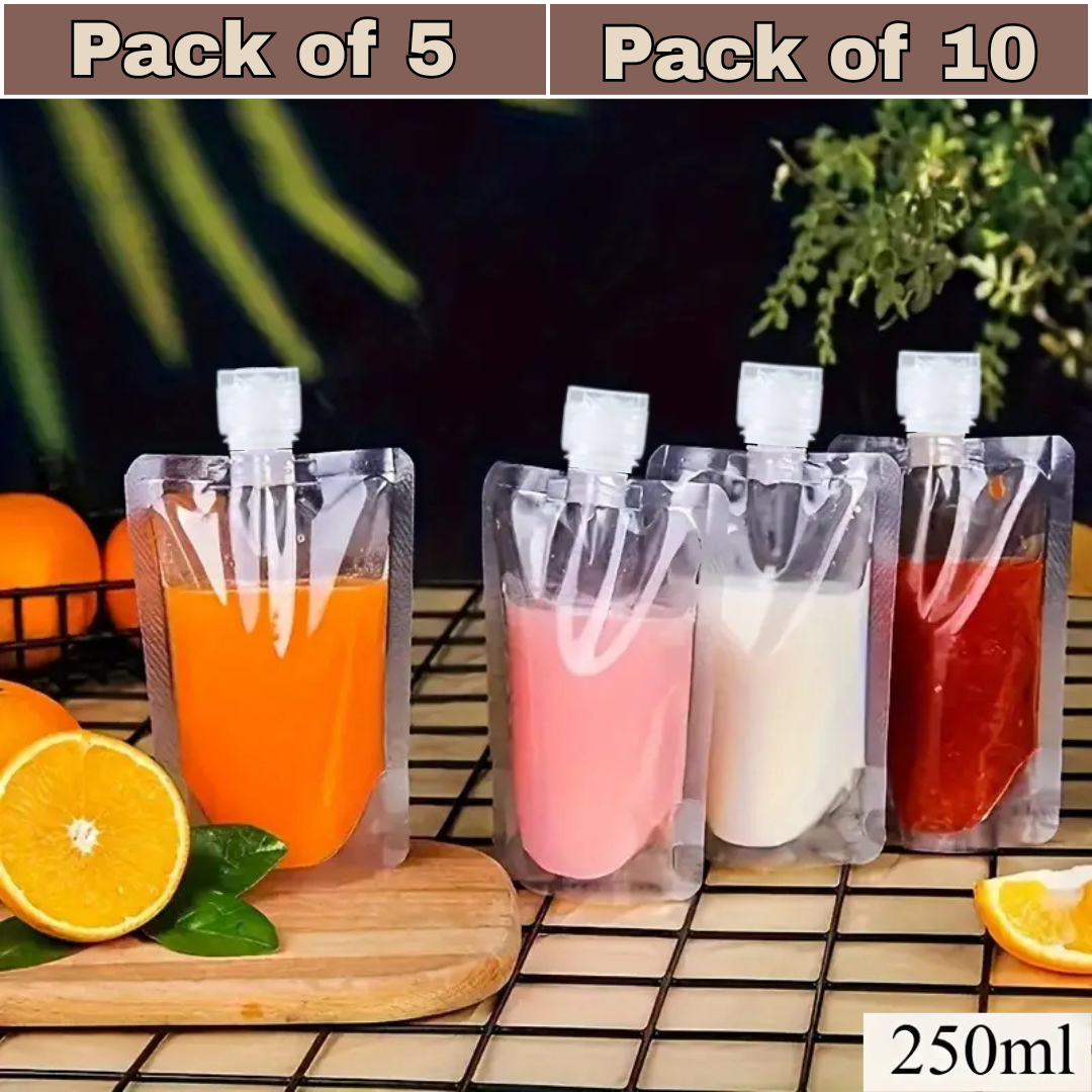 Squeeze & Refillable Leakproof Plastic Pouch Set