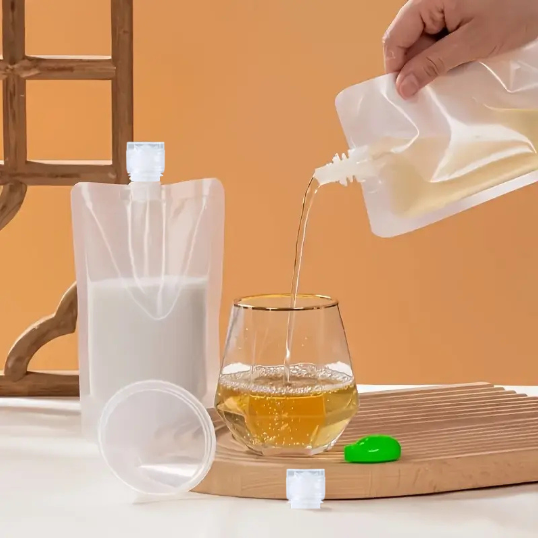 Squeeze & Refillable Leakproof Plastic Pouch Set