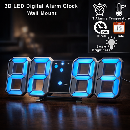 3D Digital Luminous Alarm Clock With Remote