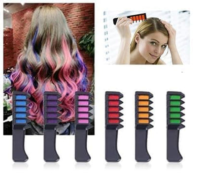Washable 6 Colours Hair Chalk Comb Kit
