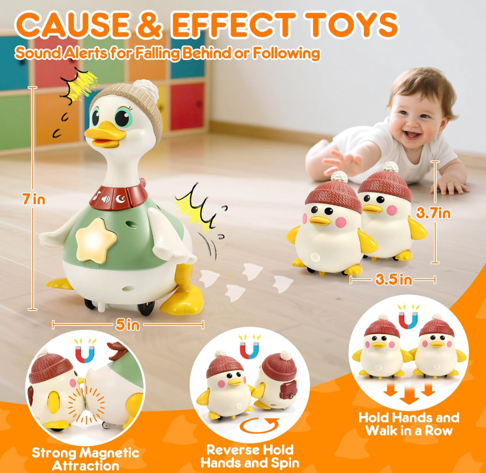 4 Duck Musical Crawling Toy Set