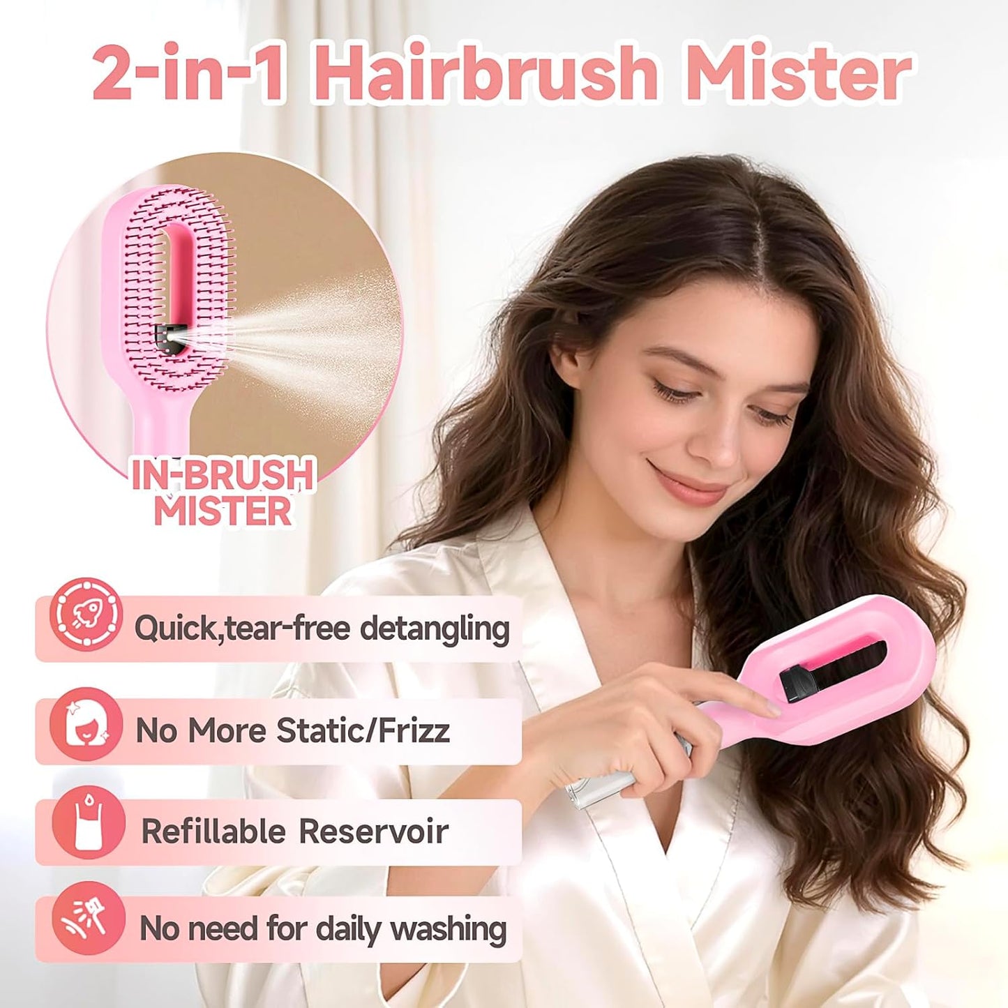 2-in-1 Hair spray Brush With Bottle