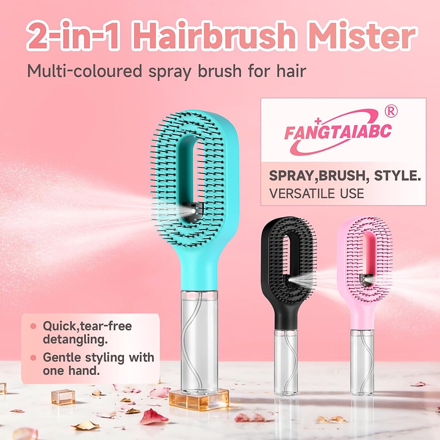 2-in-1 Hair spray Brush With Bottle