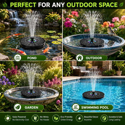 Portable Solar Pool Rotating Fountain With Light (7 colours)