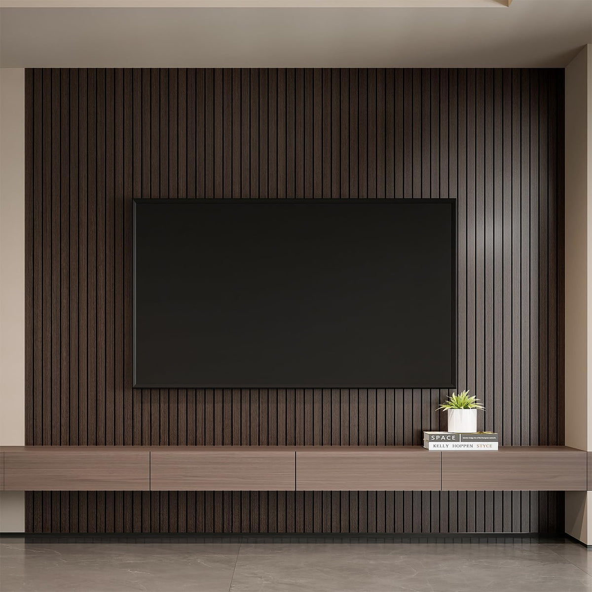 Peel & Stick 3D Wood Acoustic Wall Panel