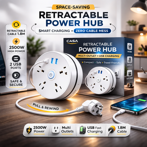 Multi-socket Plug With USB Night Light(4 Sockets + 2USB)