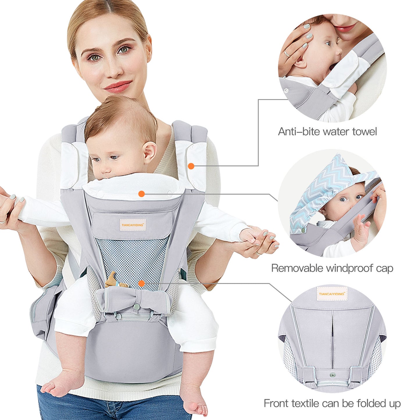 3-in-1 Baby Sling Carrier With Hip Cushion