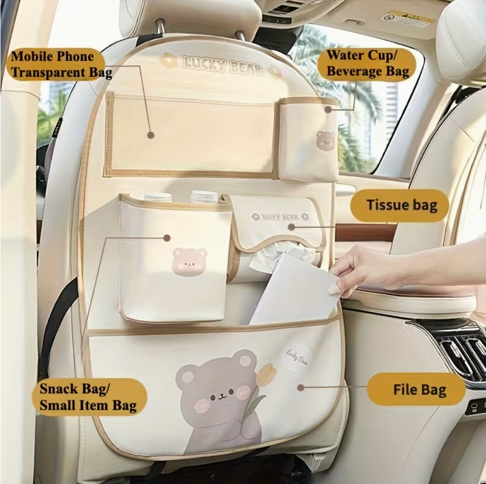 Car Back Seat Organizer with Detachable Tray