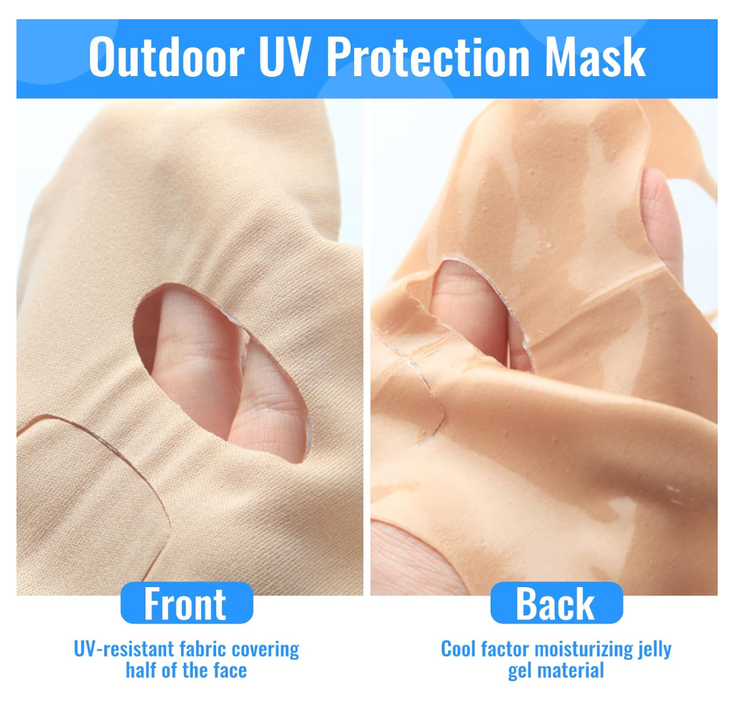 UPF 50++ Sunscreen Gel Face Mask - Unisex (Pack of 5)