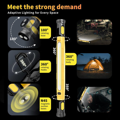 Multifunctional Magnetic Flashlight Rod With Powerbank