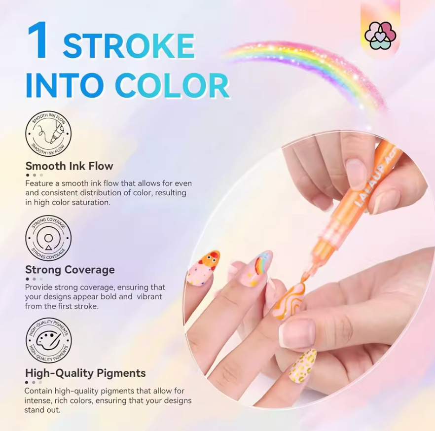 12 Nail Polish Waterproof Pens Set