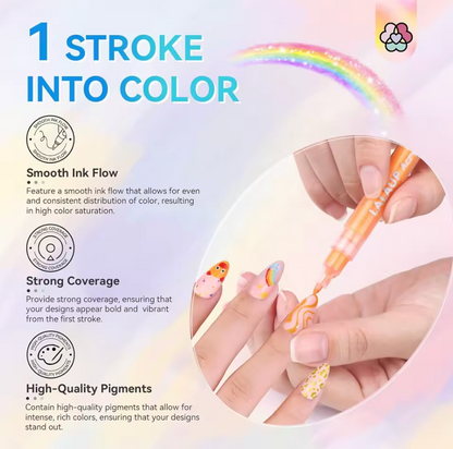 12 Nail Polish Waterproof Pens Set