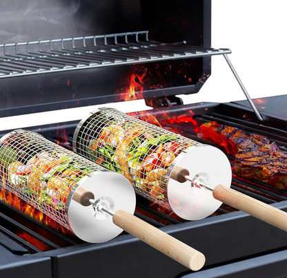Rolling Grilling Baskets For Outdoor Grill