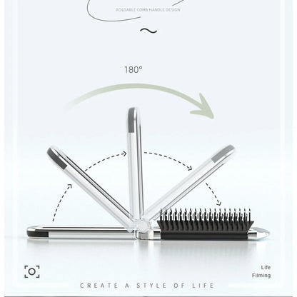 Foldable Hair Brush with Mirror