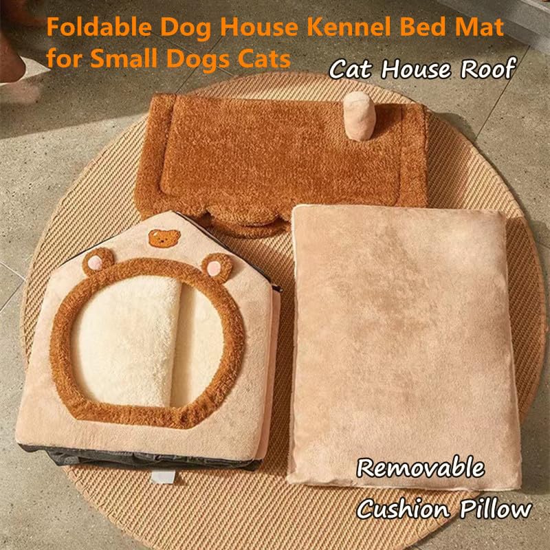 Pet House Bed with Secure Comfort Plush Cozy Space