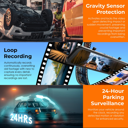 1080P HD Dash Camera Mirror For Car