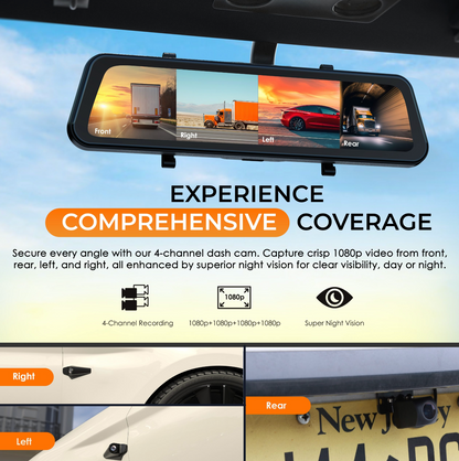 1080P HD Dash Camera Mirror For Car