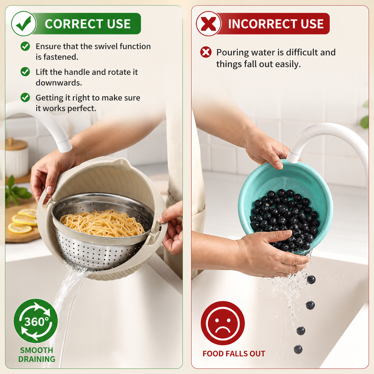 4 in 1 Colander With Grater