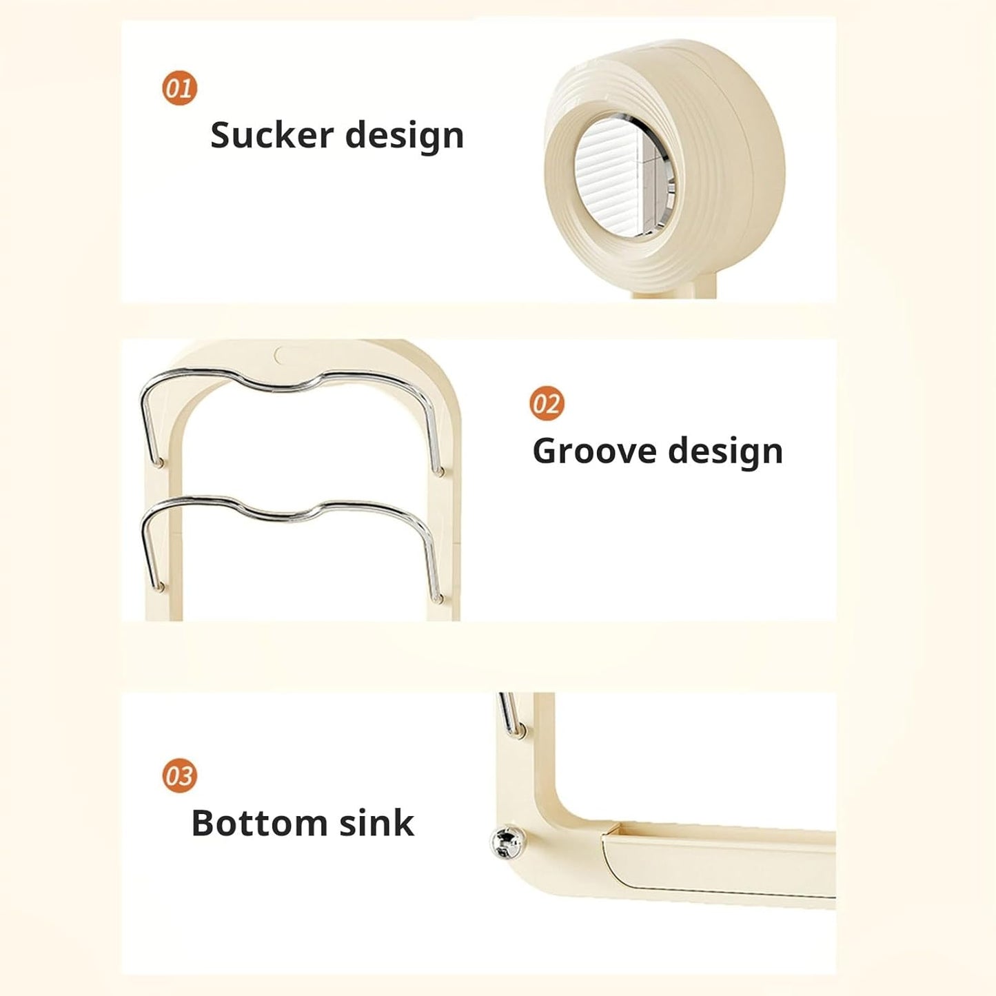 Wall Suction 2 Layers Lid Holder Rack