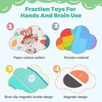 Magnetic Book Fraction Puzzle For Children