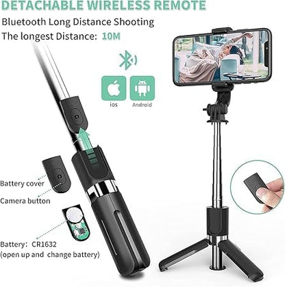 3 in 1 Extendable Selfie Stick Tripod With Remote