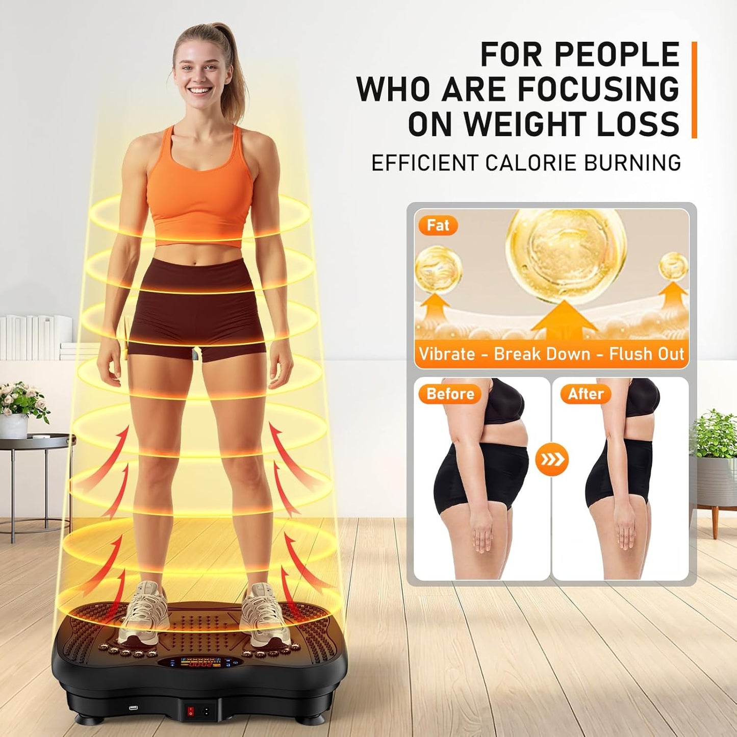 Lymphatic Vibrating Platform With Stretch Bands