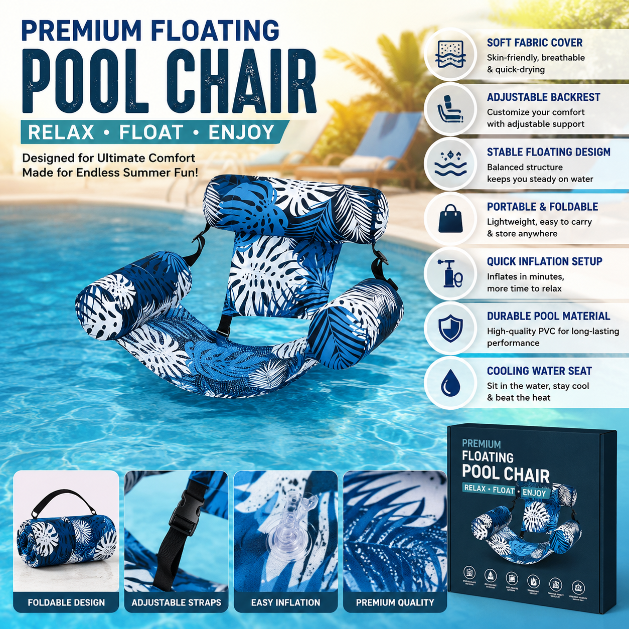 Floating Inflatable Swimming Pool Chair
