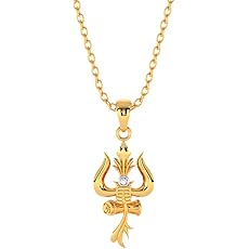 🔱  Gold Plated Shakti Trishool Necklace